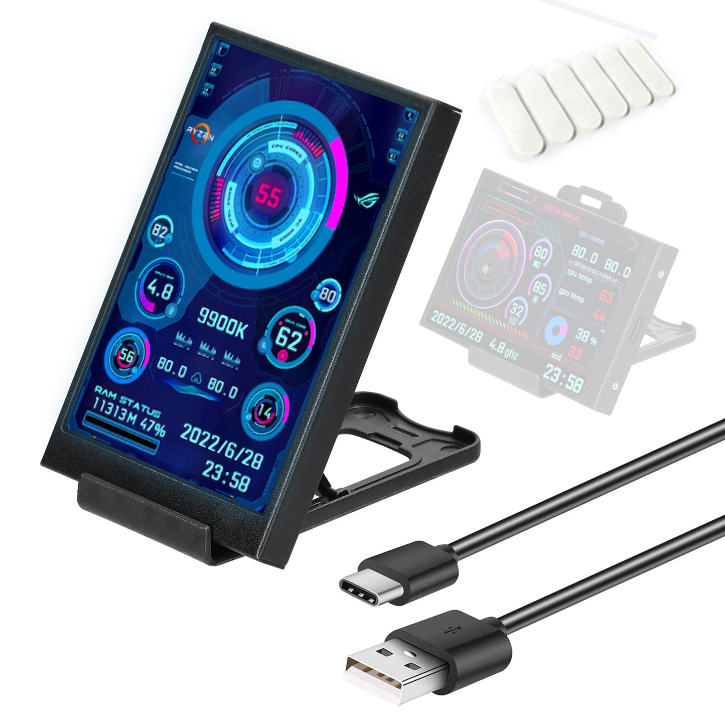 3.5-inch Computer Small Secondary Screen IPS Full View USB Chassis Monitor - Your Tech